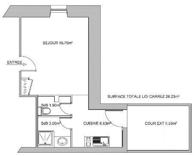 Afficher la photo en grand Appartement F1 à vendre - 1 pièce - 28.23 m2 - LORIENT - 56 - BRETAGNE - Century 21 Immobilier Diffusion